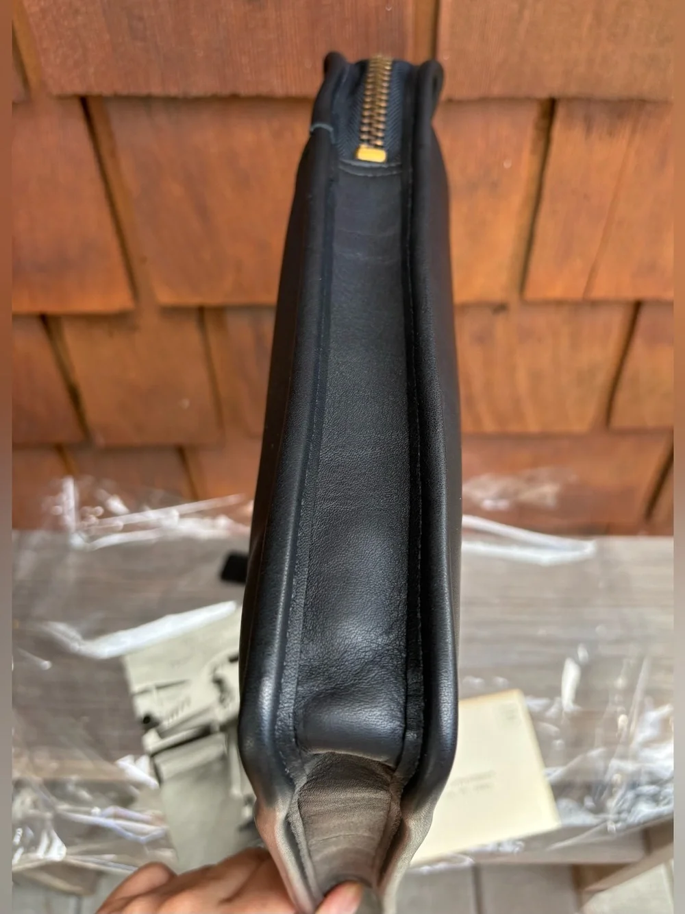 NWT XL Vintage Coach Zip Portfolio Leather Document Laptop Bag 5225 Black